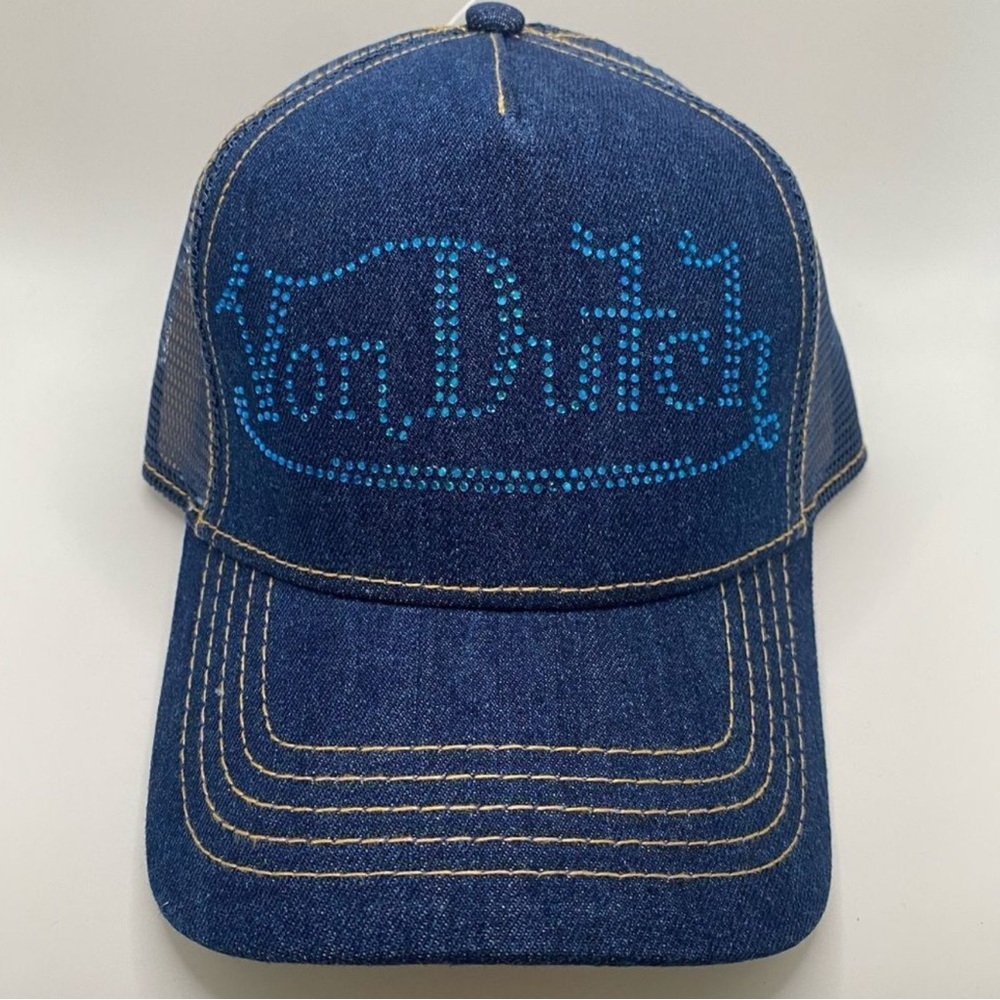 VON DUTCH DARK STONE DENIM TRUCKER HAT